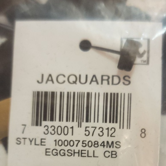 JM Collection Flocked Velvet Jacquard Top Eggshell Cb L - Picture 2 of 2